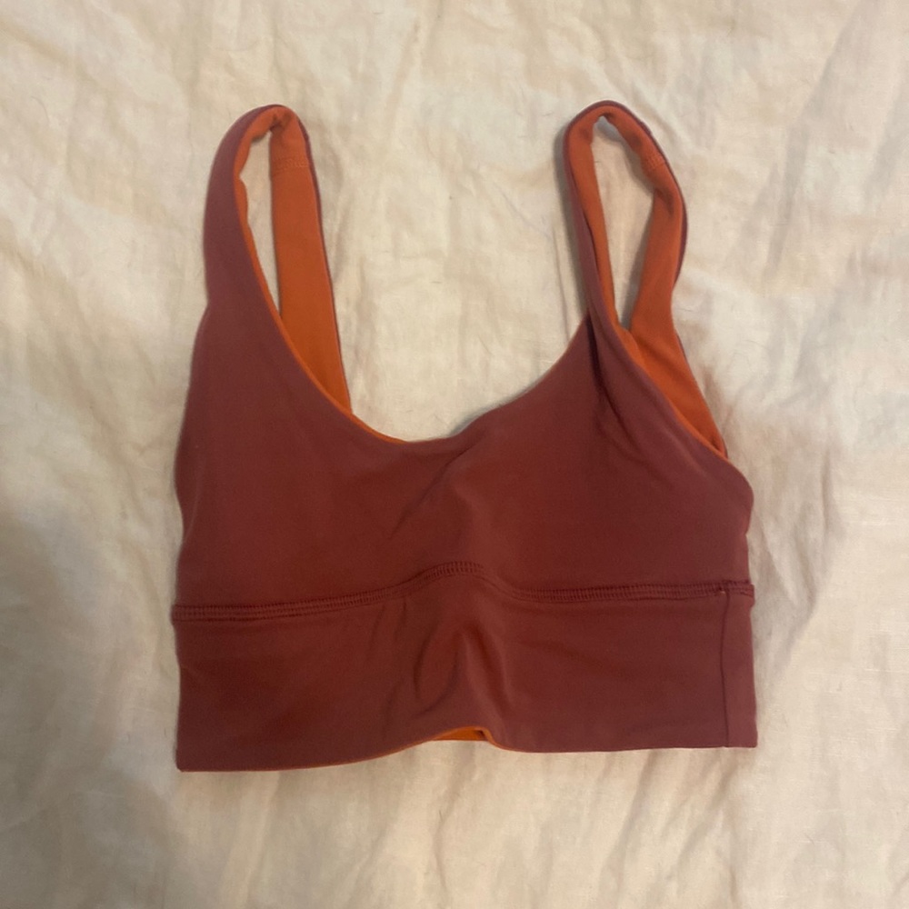 Lululemon align bra in canyon orange/mulled wine. Size 2